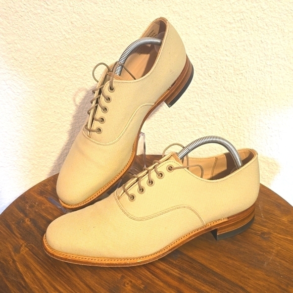 ET Wright Cream Masters Collection Lace up Oxford Preppy Neutral new! Sz.10D - Picture 1 of 11